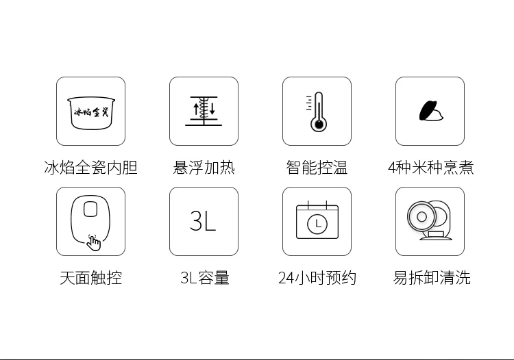 JOYDEEM FD30AE CERAMIC ELECTRIC RICE COOKER, 3L detail image 2