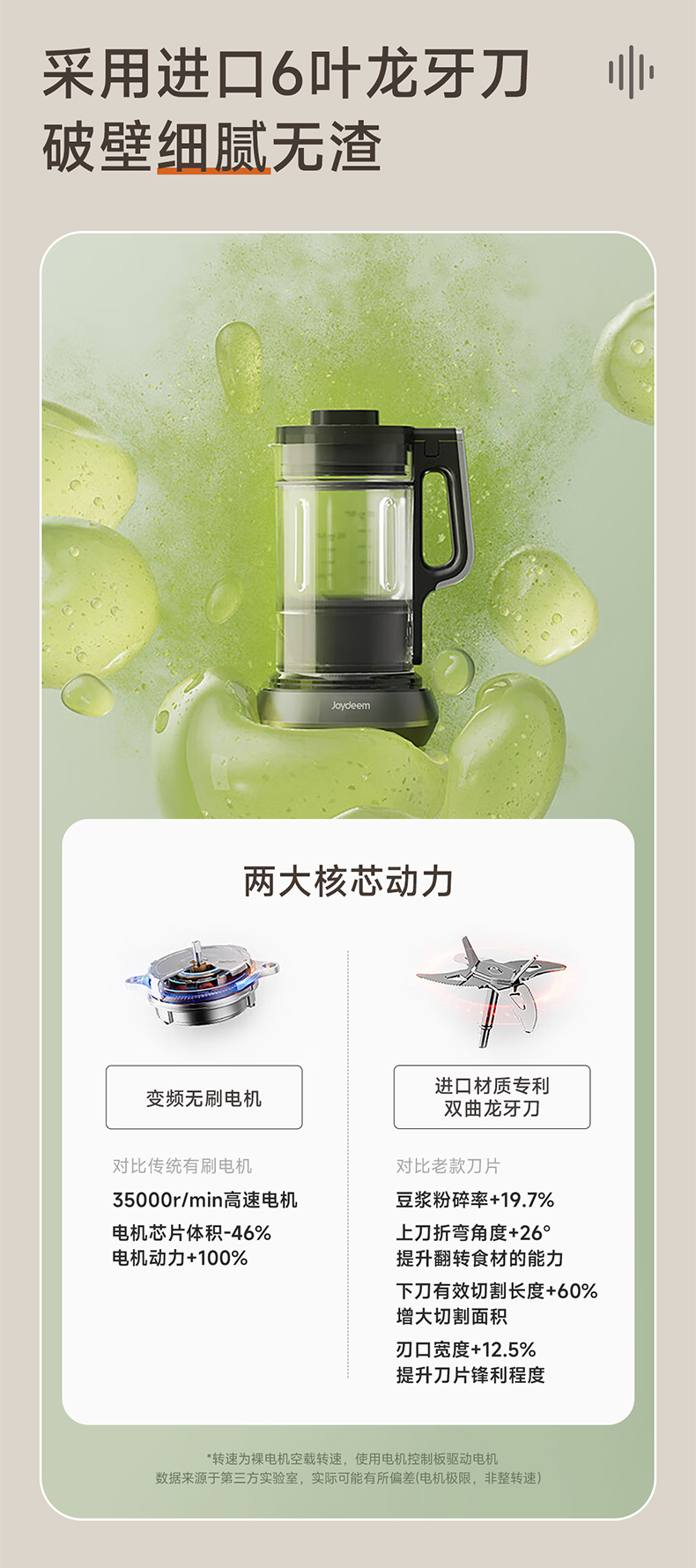 进口6叶龙牙刀片｜轻松粉碎坚果冰块｜破壁机刀头细节图