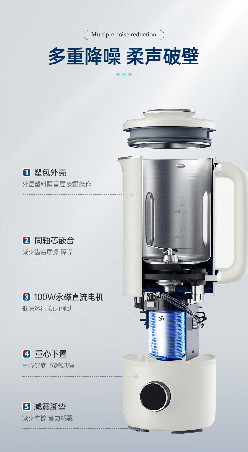 Joydeem JD-PB8200豆浆机多重降噪工艺-柔音搅打,低噪音运行