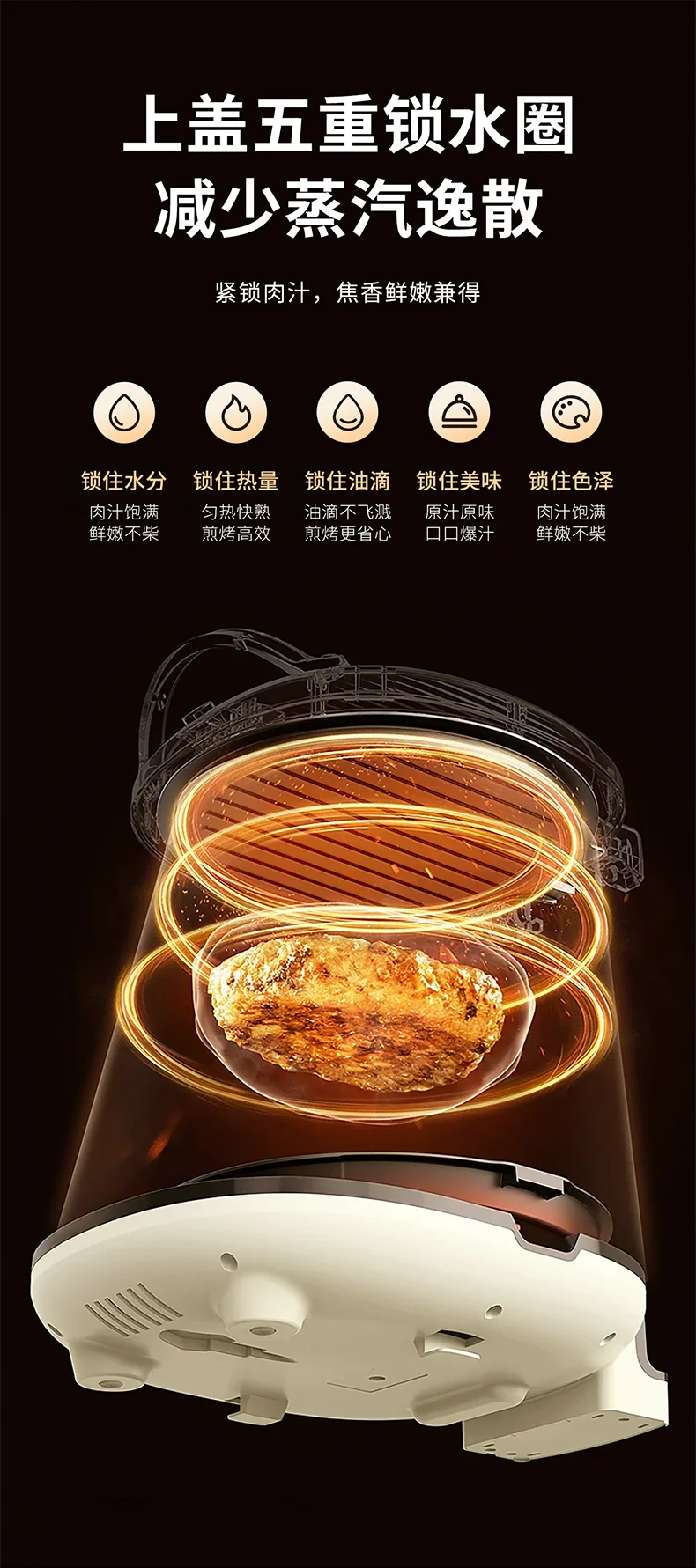 【预售】Joydeem电饼铛 家用双面加热可拆洗 煎饼烙饼锅 加大加深0氟钛陶瓷电煎锅 详情图 6