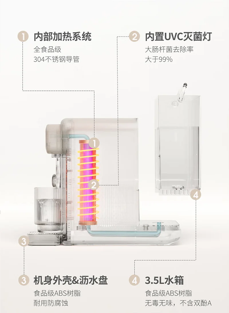 Joydeem 智能全自动冷热饮水机茶咖机 YSJ-B350 饮水泡茶咖啡三合一 快速制冷 3.5L detail image 23