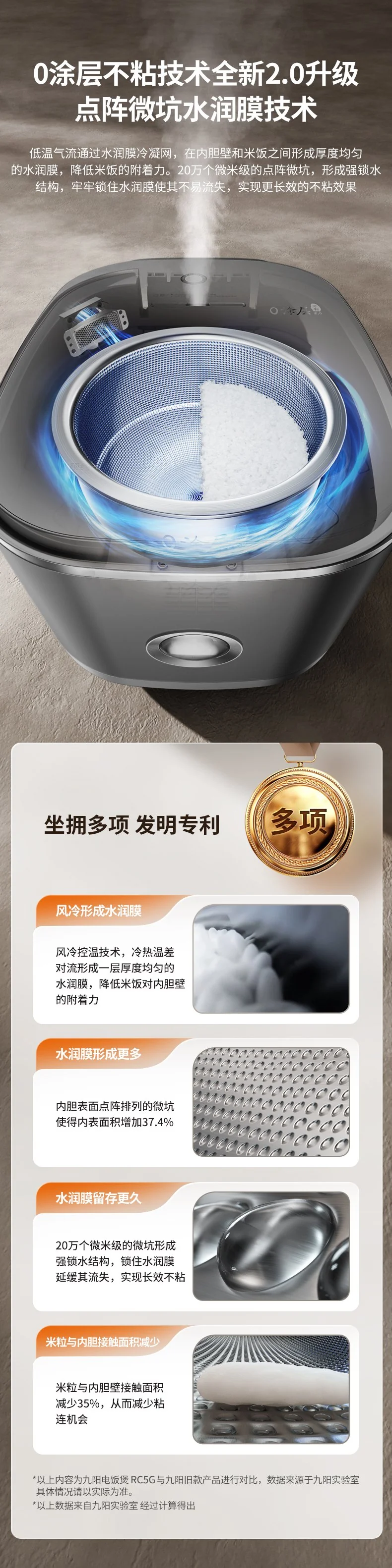Joyoung 2nd Generation 0 Coating IH Rice Cooker, 304 Stainless Steel Inner Tank, Uncoated Rice Cooker, 4L detail image 2