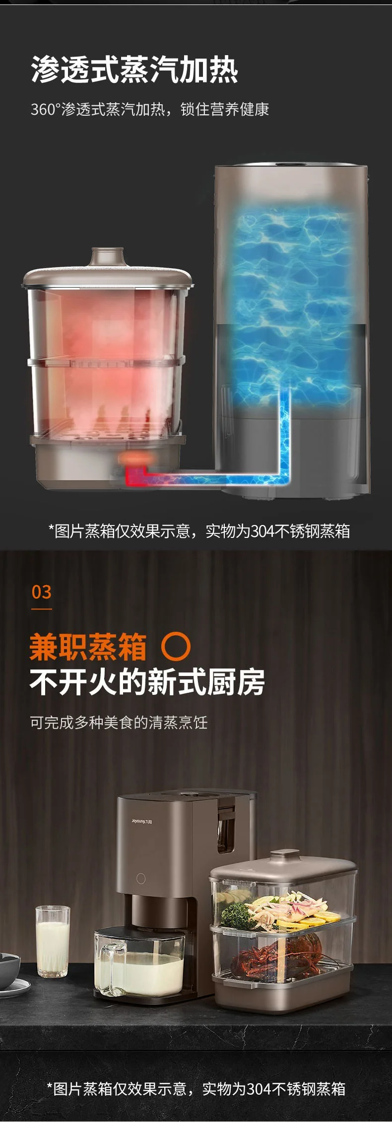 Joyoung,  Soybean Milk Machine, Blender, DJ12M-K9S, Filter-free, Automatic Cleaning, Integrated Steaming and Drinking, Electric Steamer/Coffee Machine/Ready Drink Machine/Sterilizer detail image 11