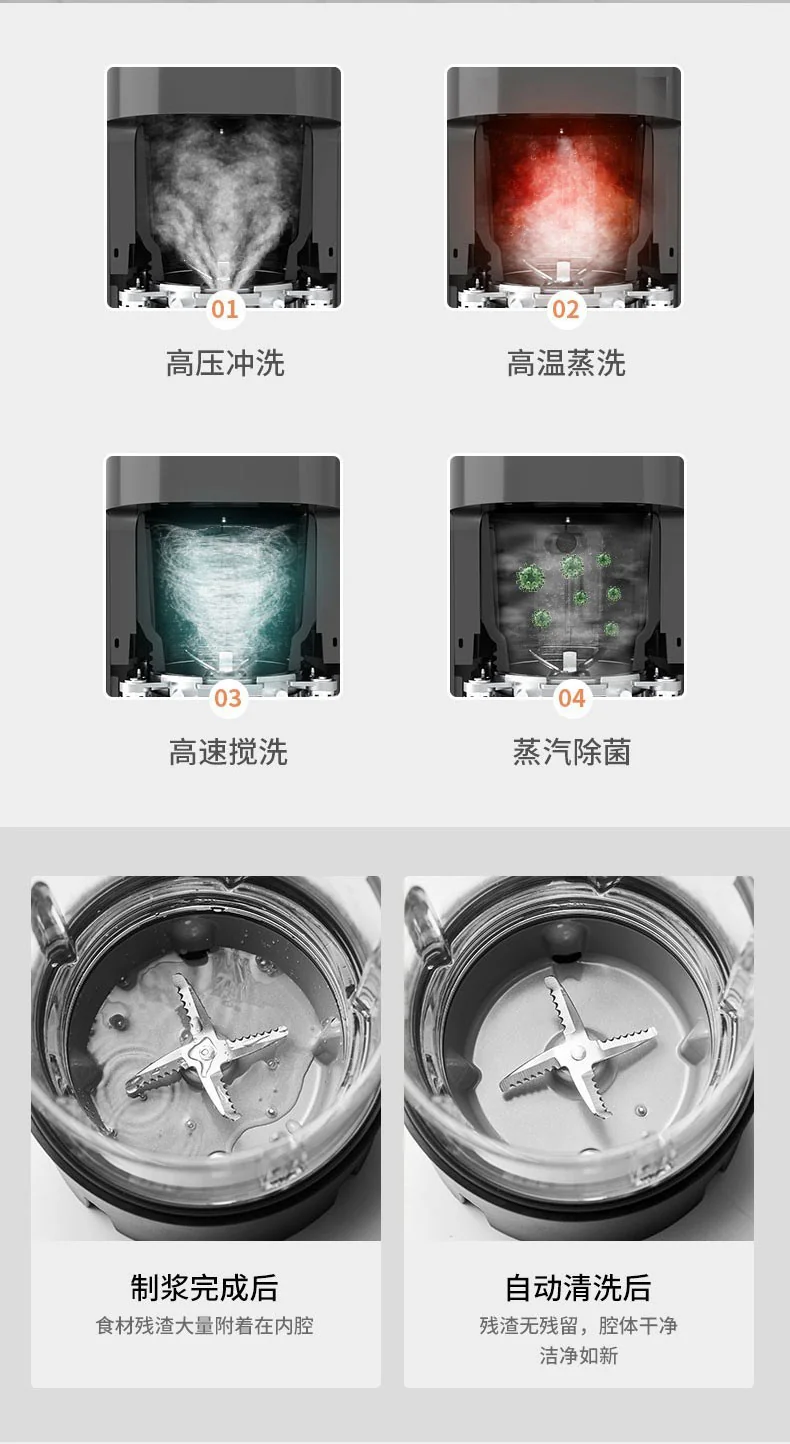 Joyoung,  Soybean Milk Machine, Blender, DJ12M-K9S, Filter-free, Automatic Cleaning, Integrated Steaming and Drinking, Electric Steamer/Coffee Machine/Ready Drink Machine/Sterilizer detail image 4