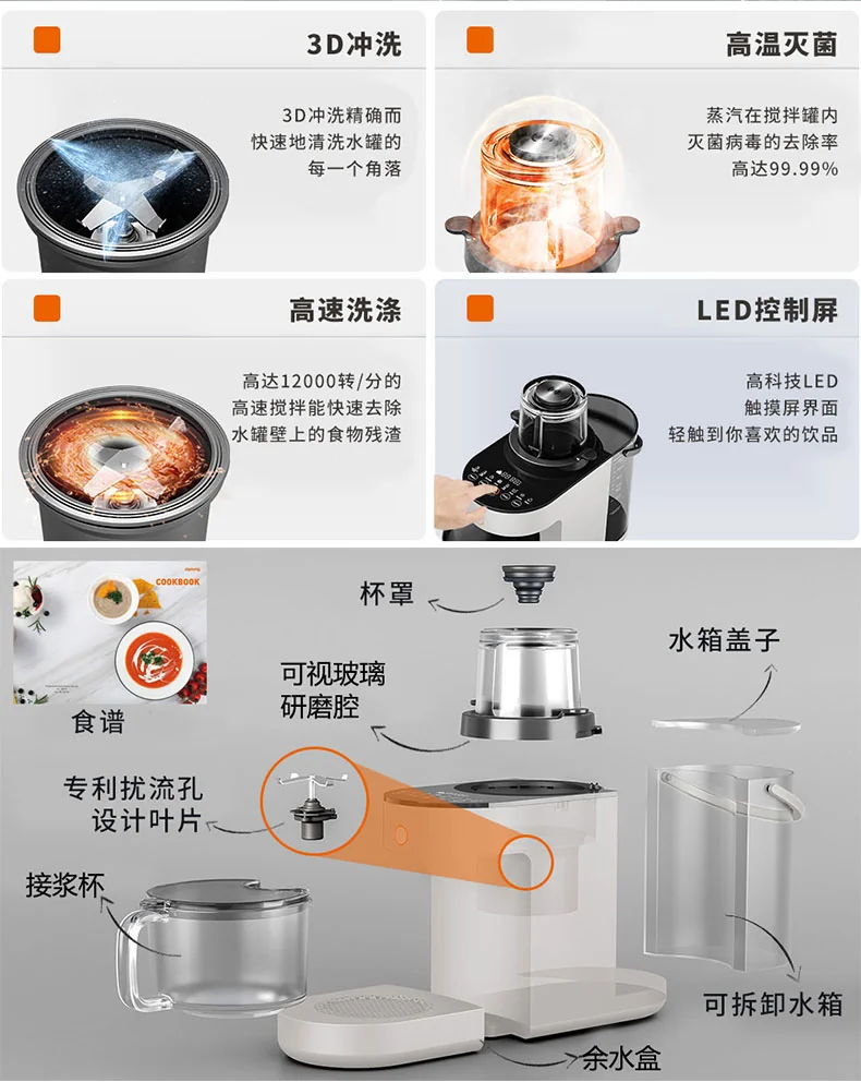 JOYOUNG Multifunctional Wall Breaker/Blender/Soymilk Machine Automatic Cleaning L12-Y521 detail image 2