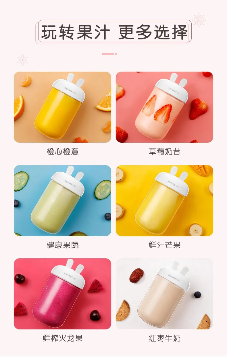 Joyoung Portable juicer L3-C8, mini and lightweight, rechargeable, 250ml detail image 6