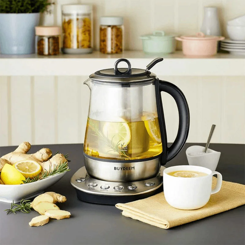 Buydeem Tea Maker K2423, German Schott Glass Electric Kettle, 316 Stainless Steel, Auto Keep Warm,1.2L detail image 5