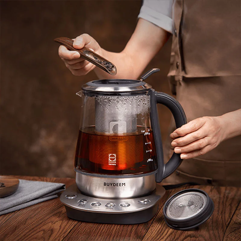 Buydeem Tea Maker K2423, German Schott Glass Electric Kettle, 316 Stainless Steel, Auto Keep Warm,1.2L detail image 7