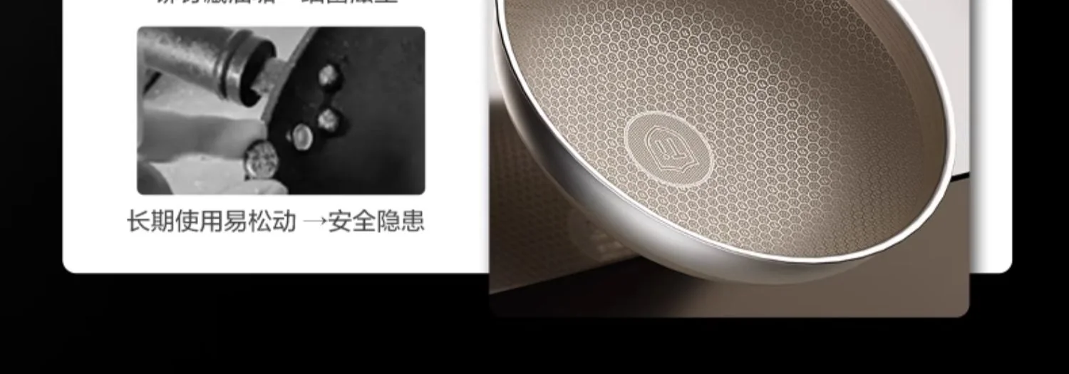 康巴赫第七代真钛蜂窝锅家用炒锅不锈钢不粘锅炒菜锅 34CM detail image 8