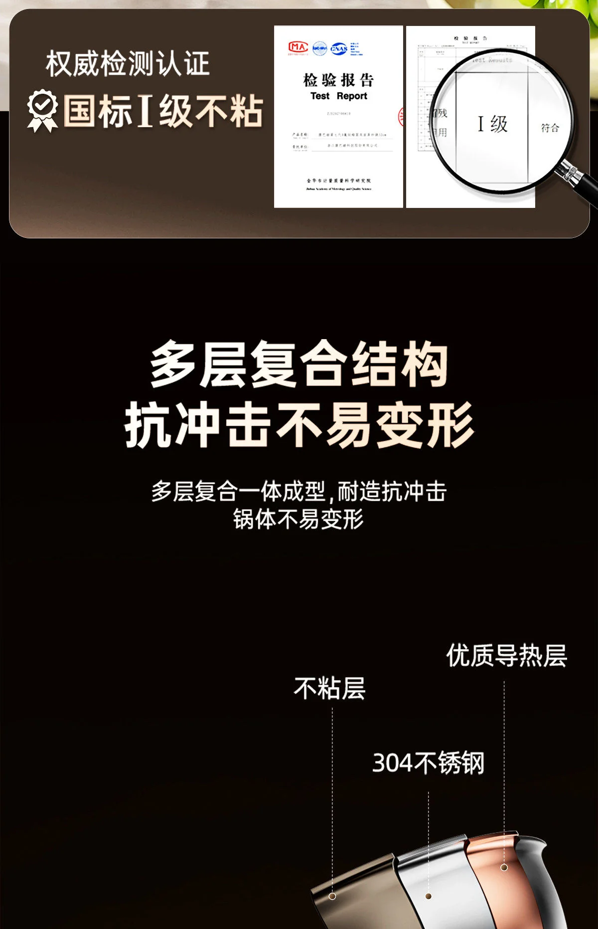 康巴赫第七代真钛蜂窝锅家用0氟炒锅不锈钢不粘锅煎锅 28CM detail image 10