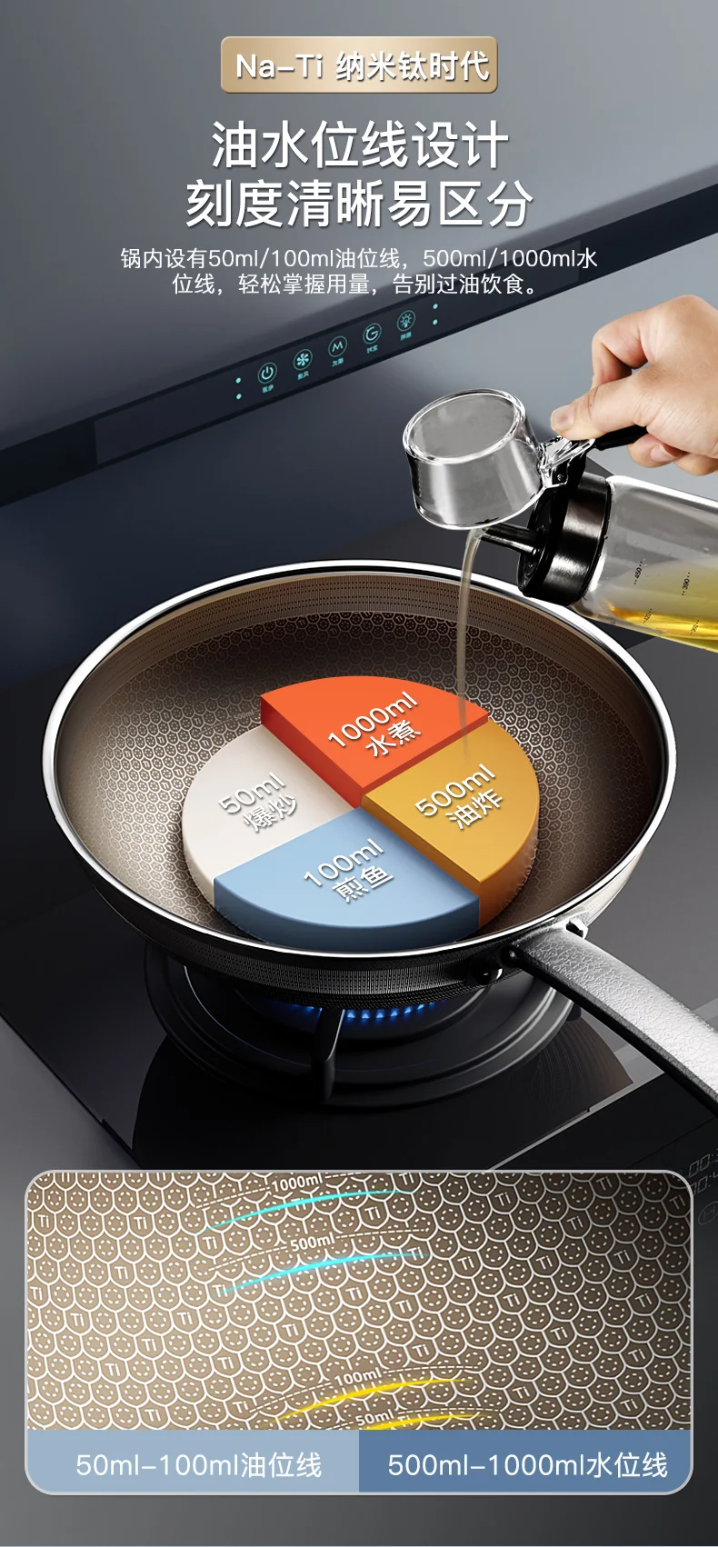 kobach's new titanium honeycomb uncoated pan, non stick pan, household stir fry titanium pan, induction cooker, gas stove, universal uncoated titanium honeycomb pan, 32cm detail image 8
