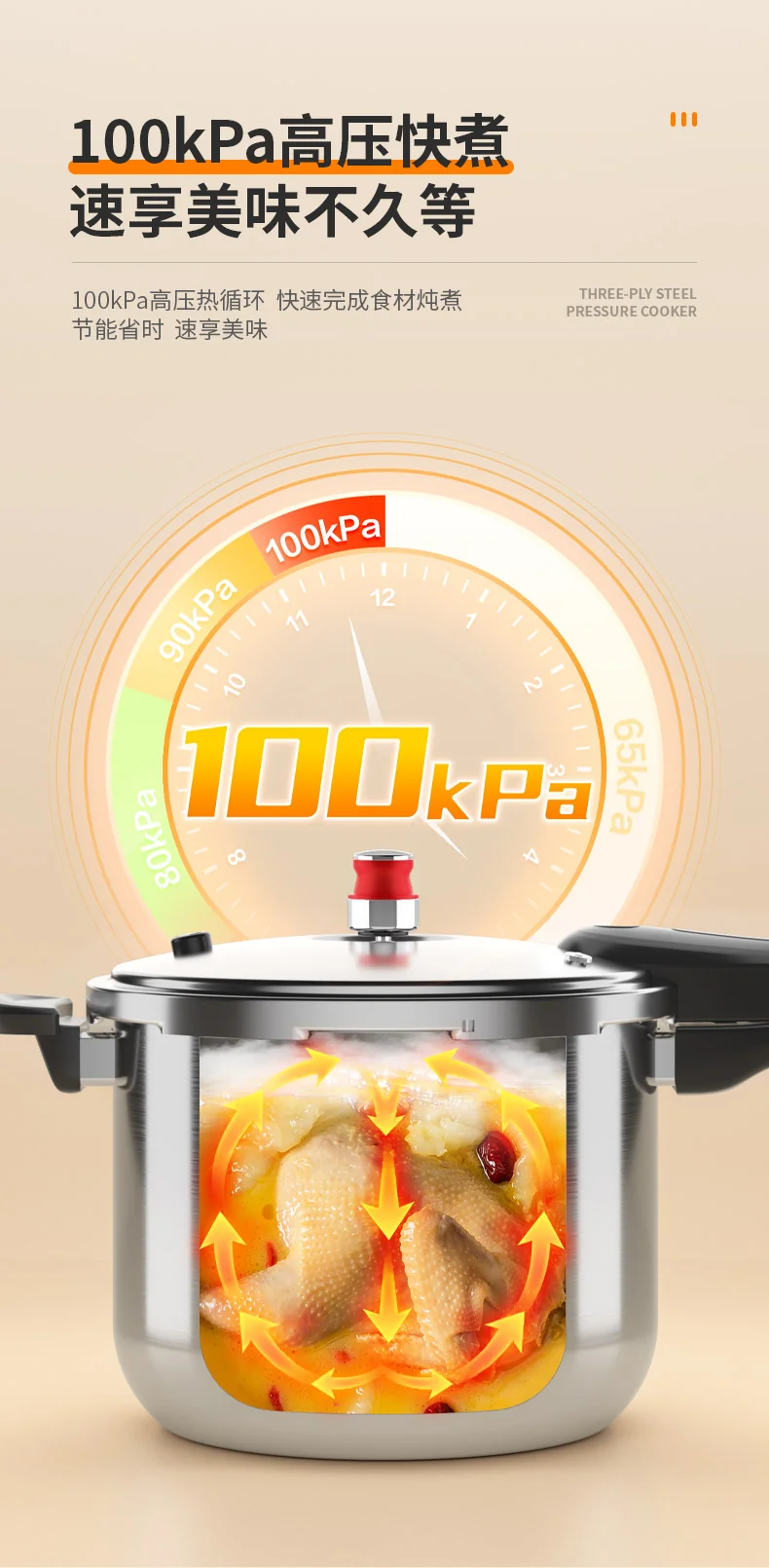 Kobach Little Red Riding Hood 304 Stainless Steel 3-Ply Steel Pressure Instant Pot - 24cm detail image 4