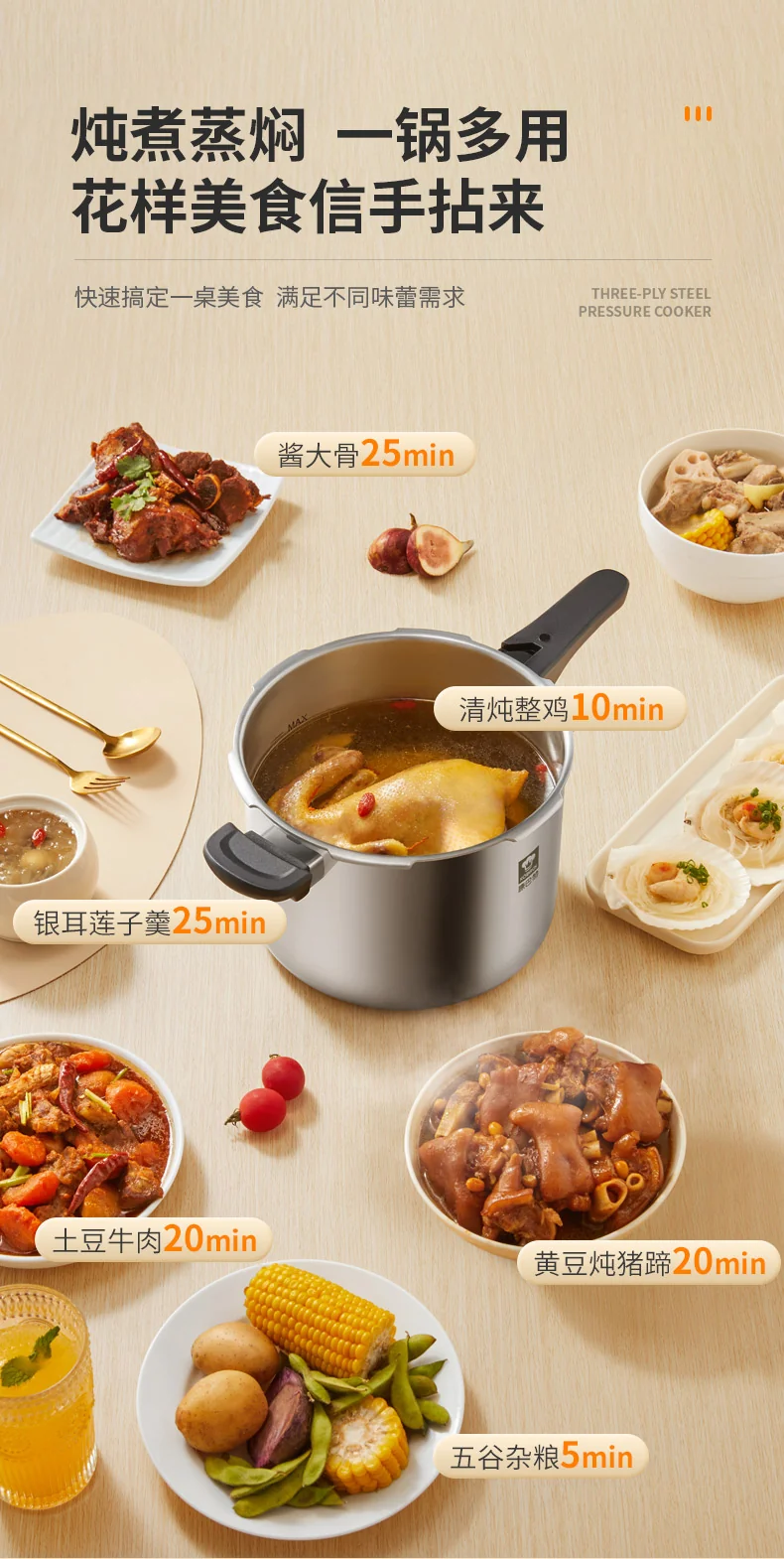 Kobach Little Red Riding Hood 304 Stainless Steel 3-Ply Steel Pressure Instant Pot - 24cm detail image 12