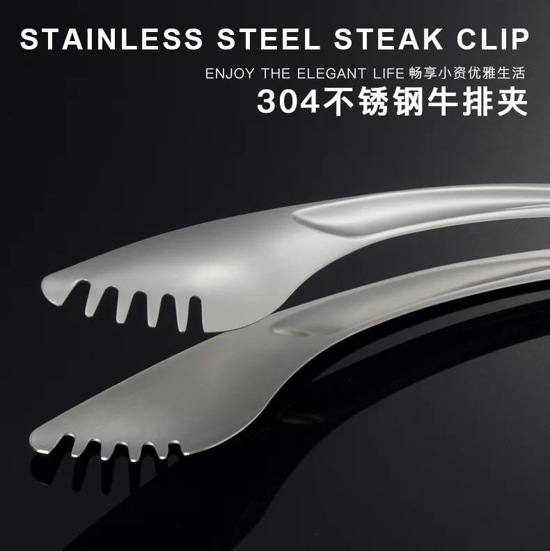 LUCUKU Stainless Steel Food Clip Steak Clip Grill Clip One-piece molding detail image 2