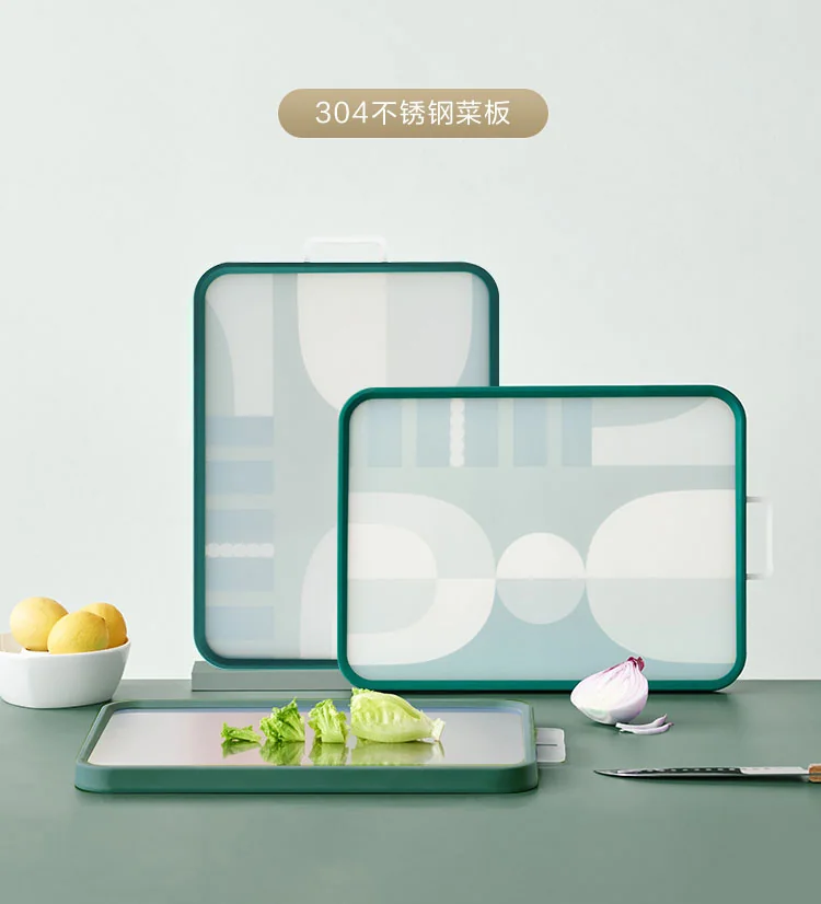 Lifease,304 stainless steel, Double-sided chopping board, Raw and cooked separately, No smell and easy to clean, 42*29*2.2cm detail image 1