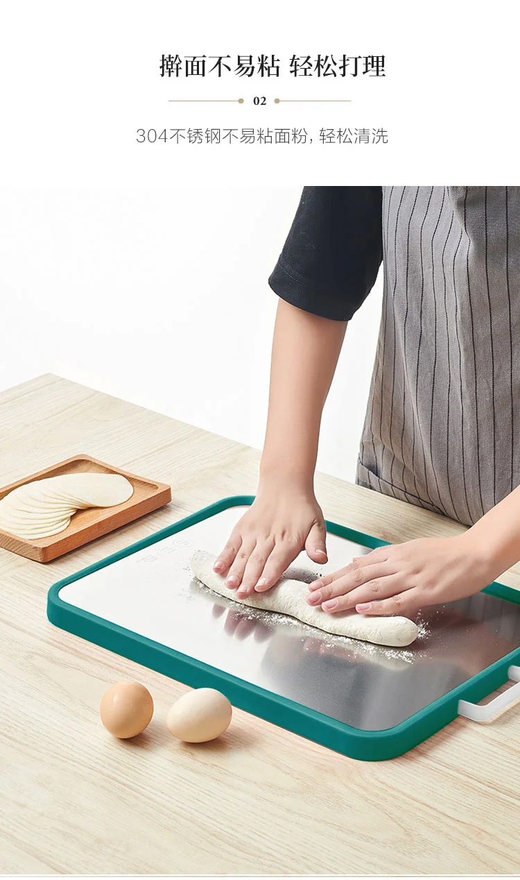 Lifease,304 stainless steel, Double-sided chopping board, Raw and cooked separately, No smell and easy to clean, 42*29*2.2cm detail image 6