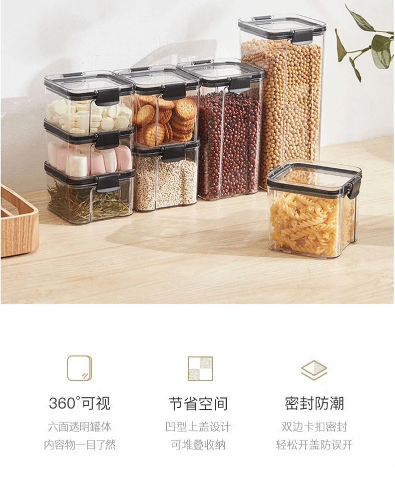 Lifease, Food Storage Container, 12-Piece Set, Sealed Moisture-Proof, Four Sizes detail image 2