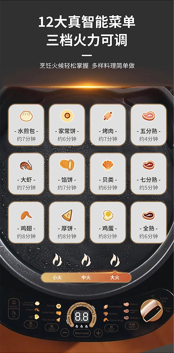 利仁（Liven）电饼铛 上下盘可拆洗可定时煎烤机 加深烙饼锅煎饼锅烤肉锅三明治早餐机 LR-D3027S detail image 15