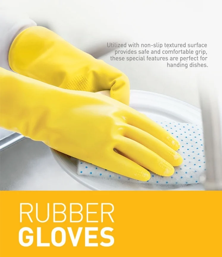 Lock & Lock ETM801P 100% Natural Rubber Gloves  Large Pink 39cm detail image 2