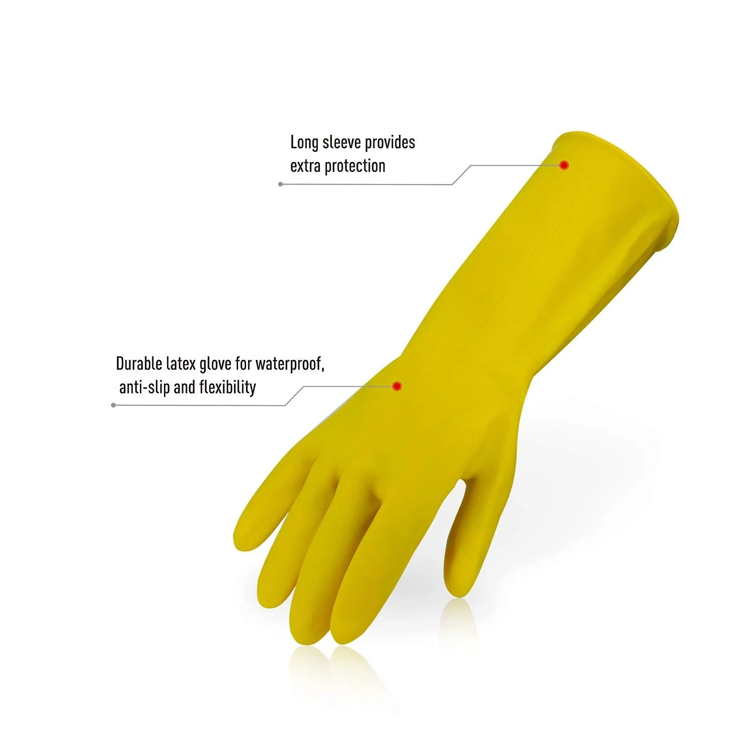 Lock & Lock ETM801P 100% Natural Rubber Gloves  Large Pink 39cm detail image 4