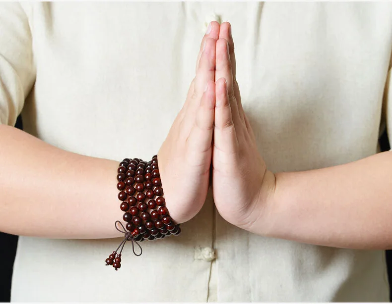 [Direct mail from China, delivery time is 10-15 days] Longyin Authentic Small Leaf Red Sandalwood Bracelets for Men and Women with Buddha Beads Playing Bracelets LYJX001 (108 pieces) detail image 11
