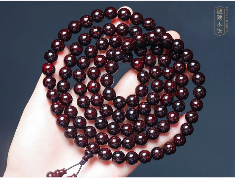 [Direct mail from China, delivery time is 10-15 days] Longyin Authentic Small Leaf Red Sandalwood Bracelets for Men and Women with Buddha Beads Playing Bracelets LYJX001 (108 pieces) detail image 14