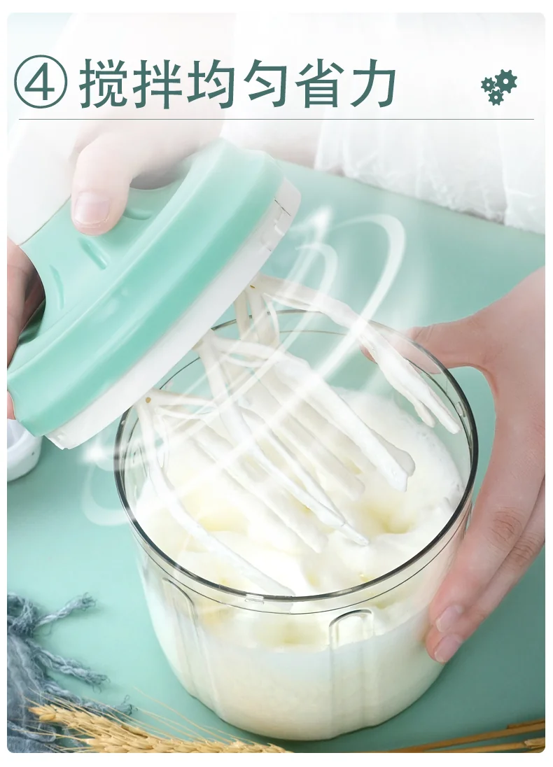 MZK Home Mini Handheld Egg Beater, Cream Whipper, Blender, and Noodle Baking Tool detail image 7