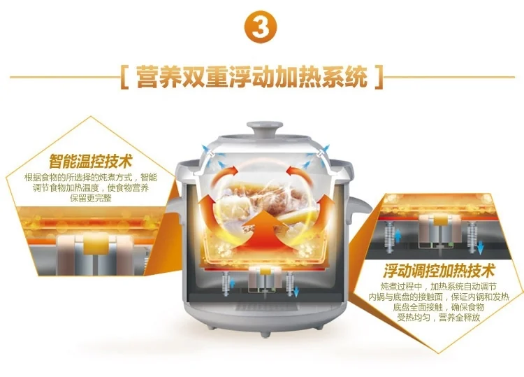 天际Tonze 滋补养生白瓷电炖锅DGD40-40CWD 4L 玻化全瓷内胆 快慢两煲更营养 原汁原味 详情图 6