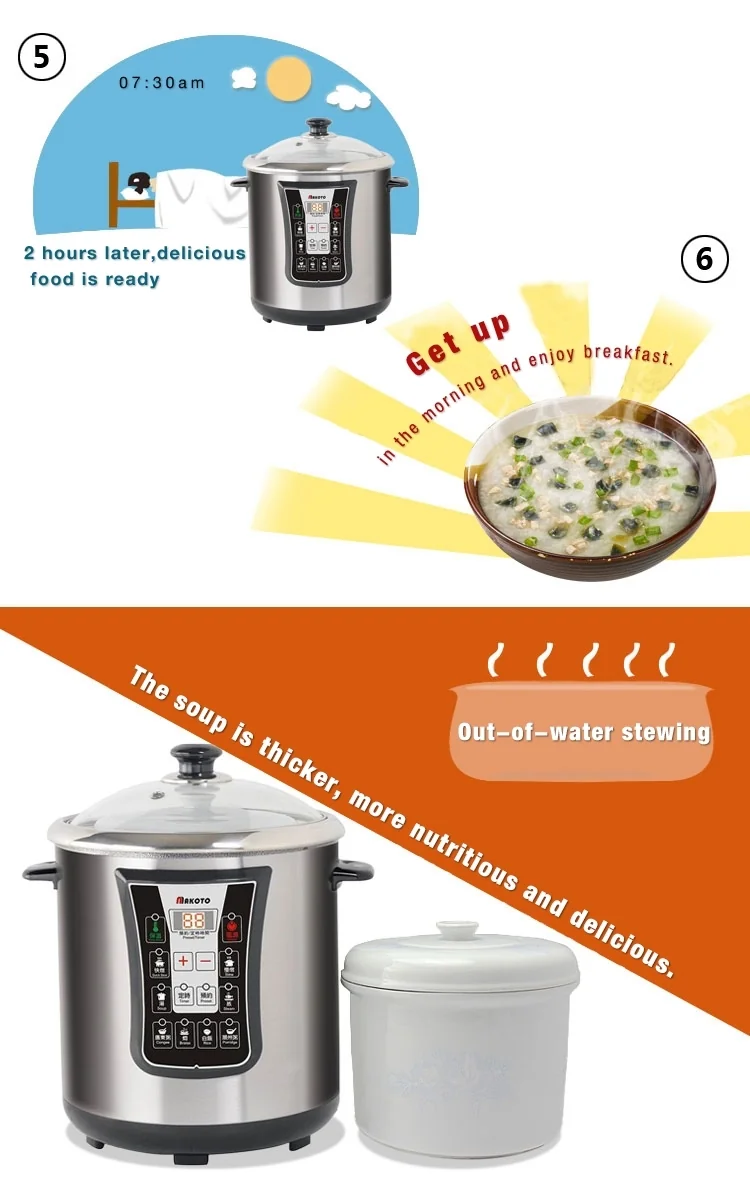 MAKOTO DYG-40AFW-100 DUAL INNER POTS STEW/ SOUP MAKER detail image 5