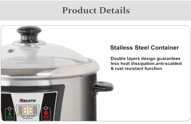 MAKOTO DYG-40AFW-100 DUAL INNER POTS STEW/ SOUP MAKER detail image 7