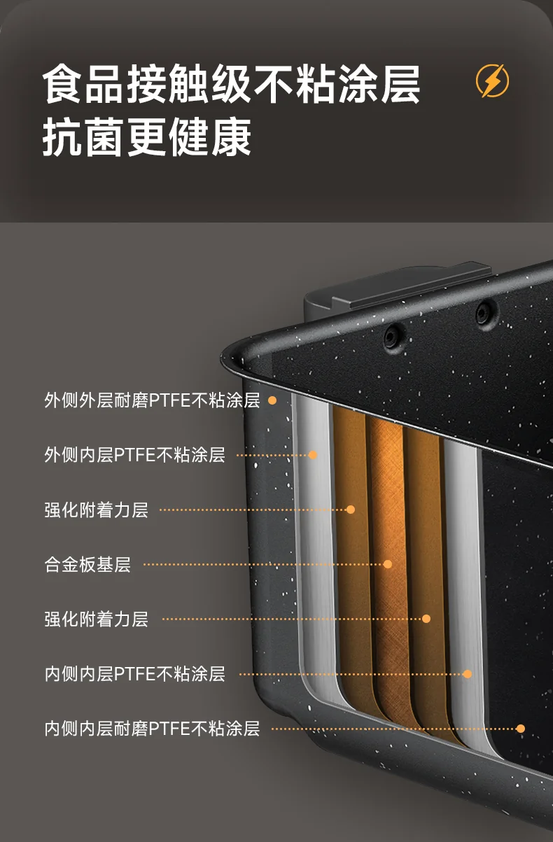 【下架】Midea美的 超嫩力空气炸锅 家用一体多功能可视化大容量蒸汽烤箱 无油低脂不粘薯条机 7L detail image 21