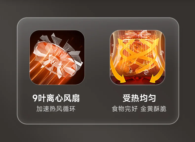 【下架】Midea美的 超嫩力空气炸锅 家用一体多功能可视化大容量蒸汽烤箱 无油低脂不粘薯条机 7L detail image 9