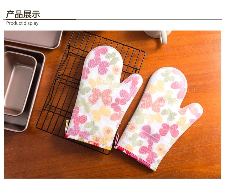 Magic Kitchen Double-layer high temperature silicone insulation anti-scalding gloves Microwave oven special Two-pack detail image 7