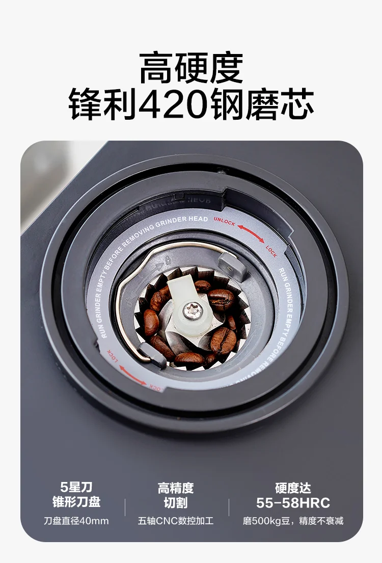 Mokkom Coffee Grinder CG020A, with 31 levels of grinding, compatible with multiple coffee brewing utensils detail image 7