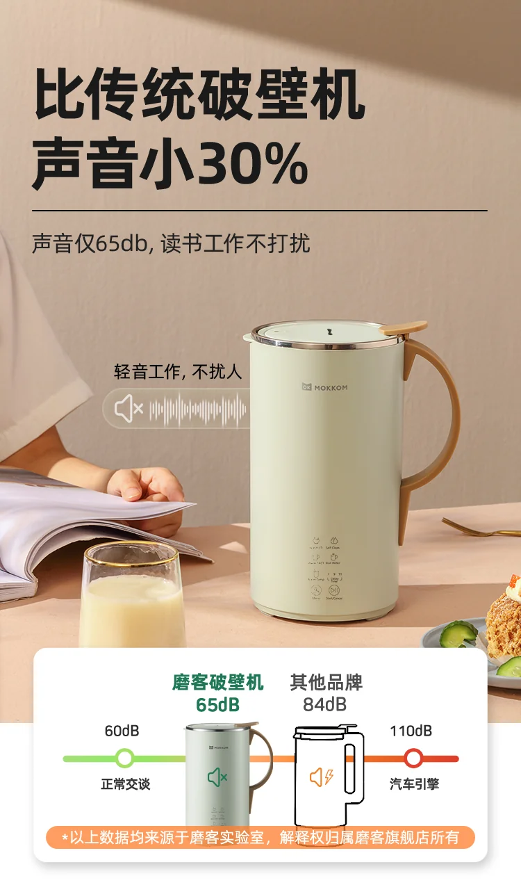 Mokkom Wall breaking machine, nut milk machine, soybean milk machine, bass slag free mini wall breaking machine, MK-600B detail image 2