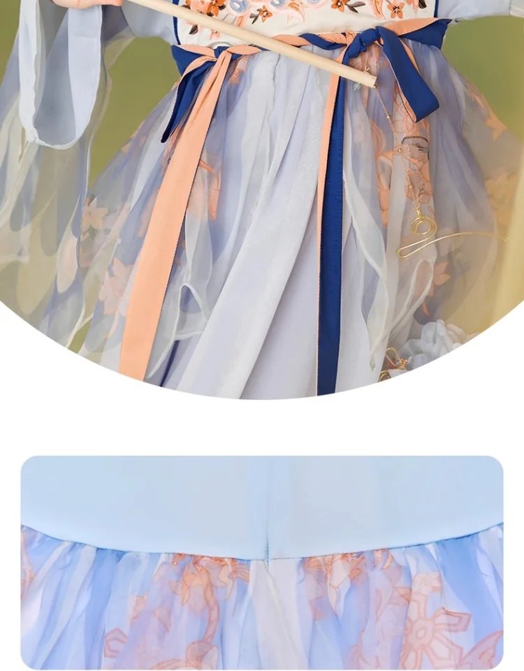 【China Direct Shipping, 10-15 days】Nianyi Feiyu girls's Hanfu Spring and Autumn Light and airy fairy haze Two colours available detail image 17