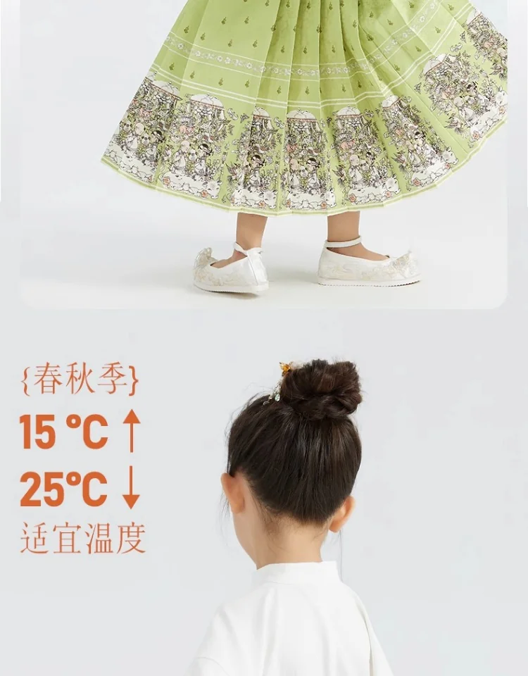 【China Direct Shipping, 10-15 days】Year's Clothing Line Cloud Painting Theatre Horse Face Dress Mother and Daughter Parent and Child Positioning Printing Patterns Subtlety Three colours available detail image 11