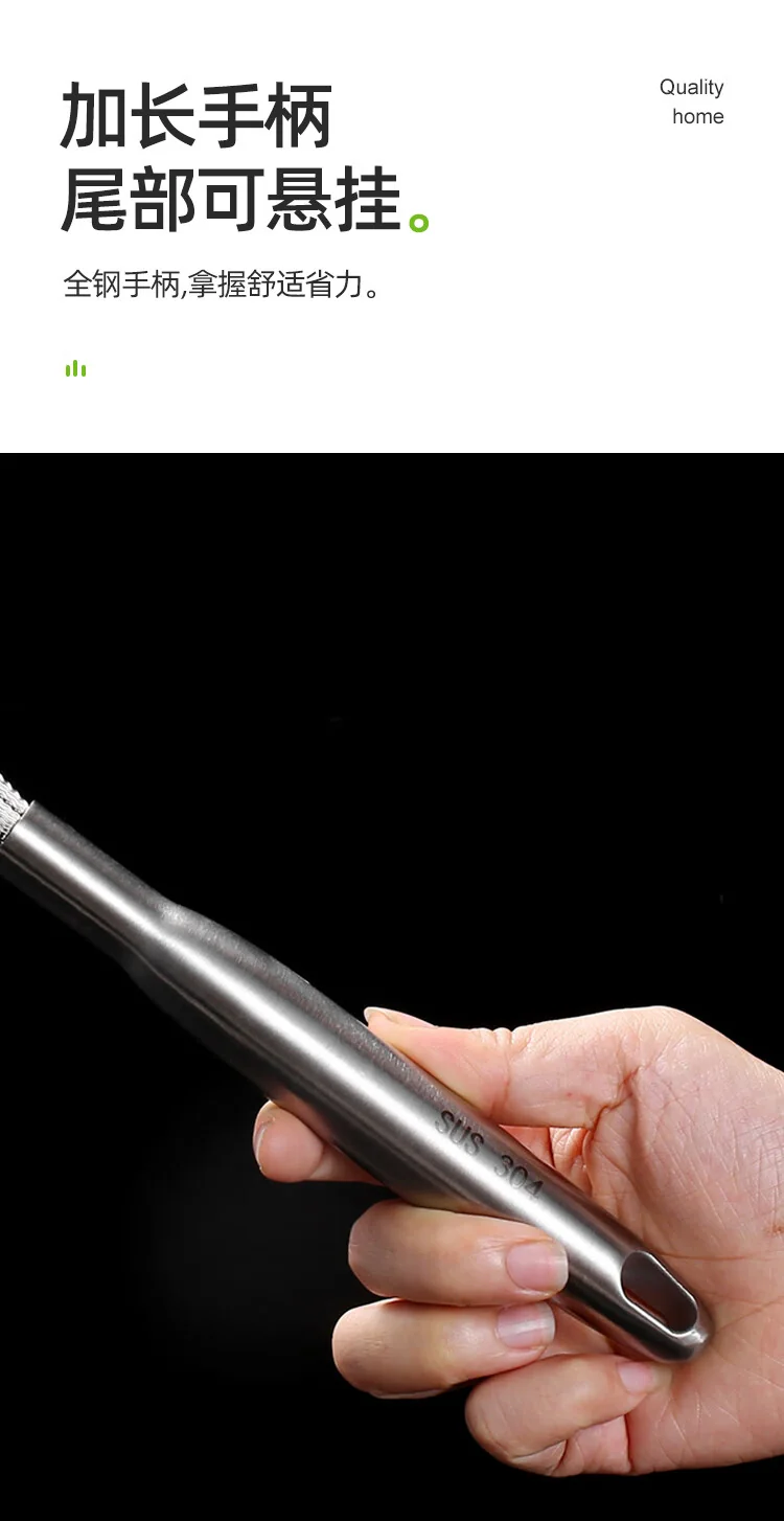 [Direct shipping from China, 10-15 days] Oak 304 stainless steel pot brush, full steel brush pot cleaning tool, household stainless steel wire brush, long-handled cleaning brush detail image 9