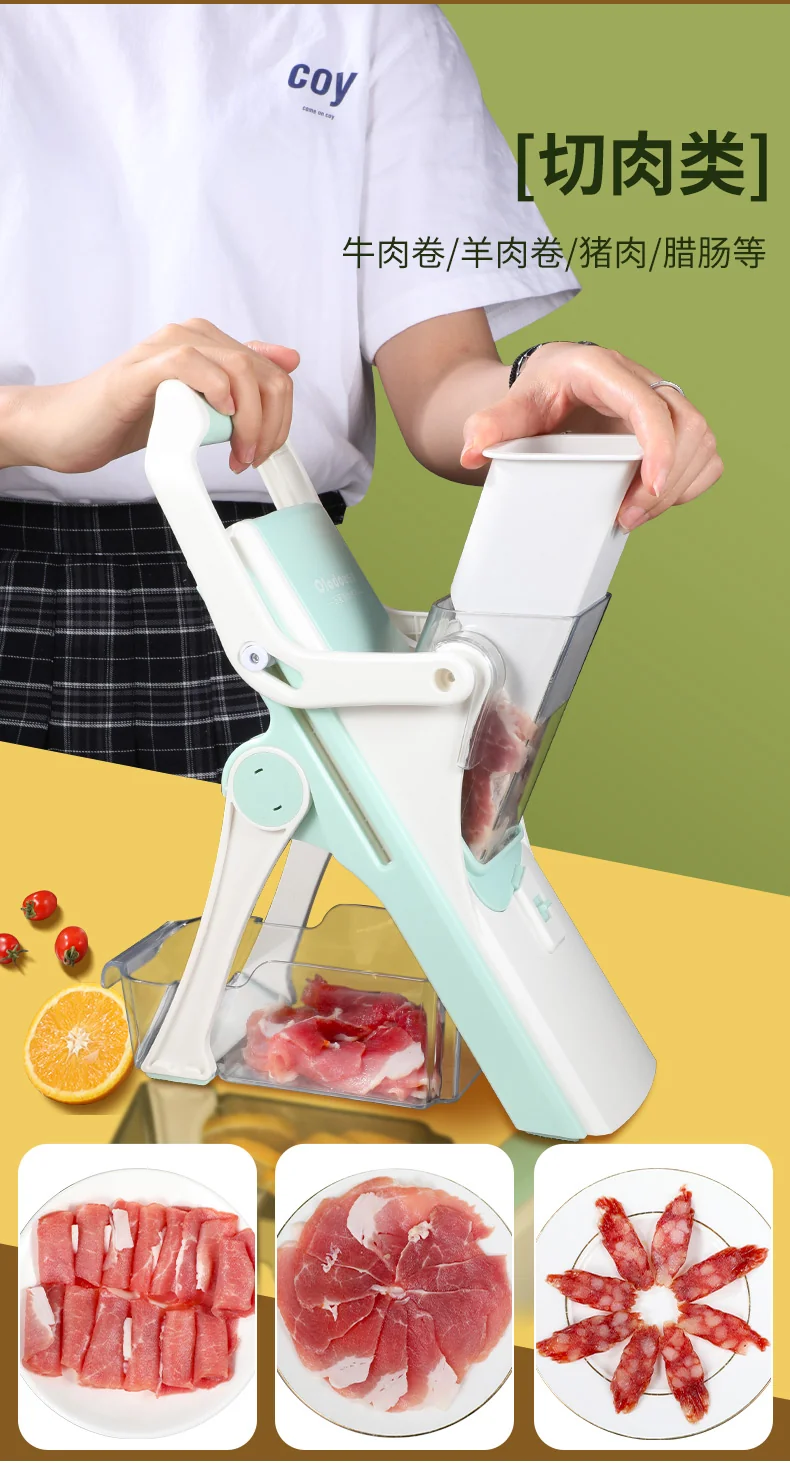 Olodo, Multifunctional Vegetable Cutter, OL-QPJ, Five Blades, Safety Guard detail image 8