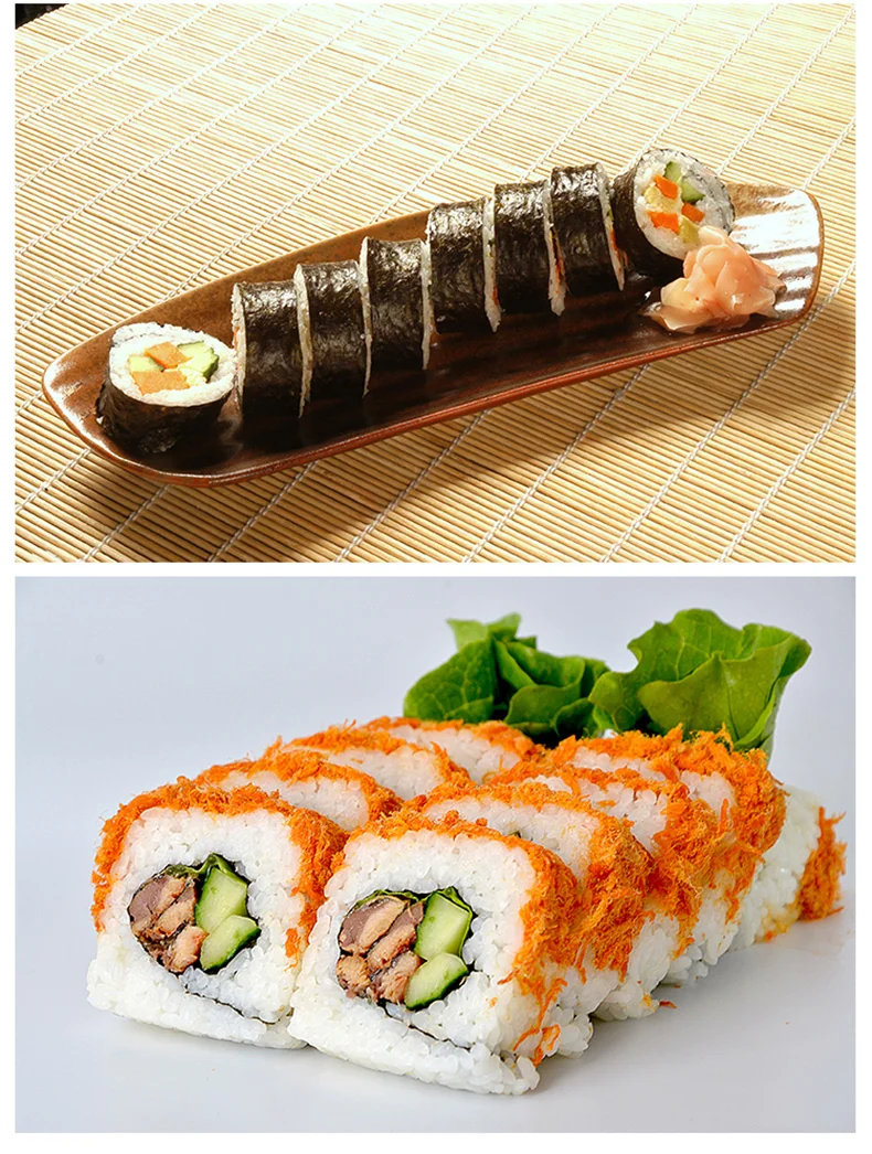 PAKCHOICE Sushi Tool Set,Sushi bamboo curtain and sushi knife, Natural Bamboo, Two-piece set detail image 12