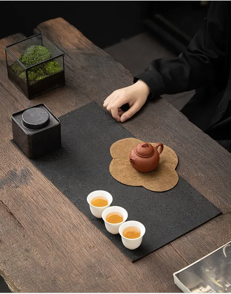 【Direct Shipping from China, Delivery in 8–20 Days】Pinchake Reversible Gambiered Guangdong Silk Dry Tea Mat and Teapot Pad, Vintage Chinese Zen Table Runner, Magnolia Design detail image 8