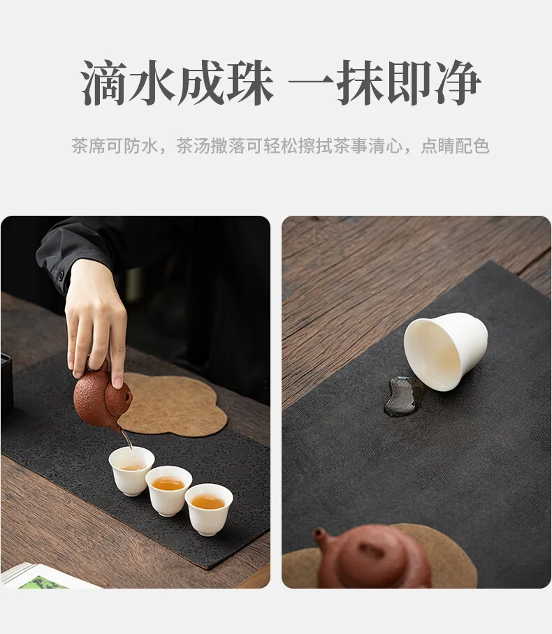 【Direct Shipping from China, Delivery in 8–20 Days】Pinchake Reversible Gambiered Guangdong Silk Dry Tea Mat and Teapot Pad, Vintage Chinese Zen Table Runner, Magnolia Design detail image 9