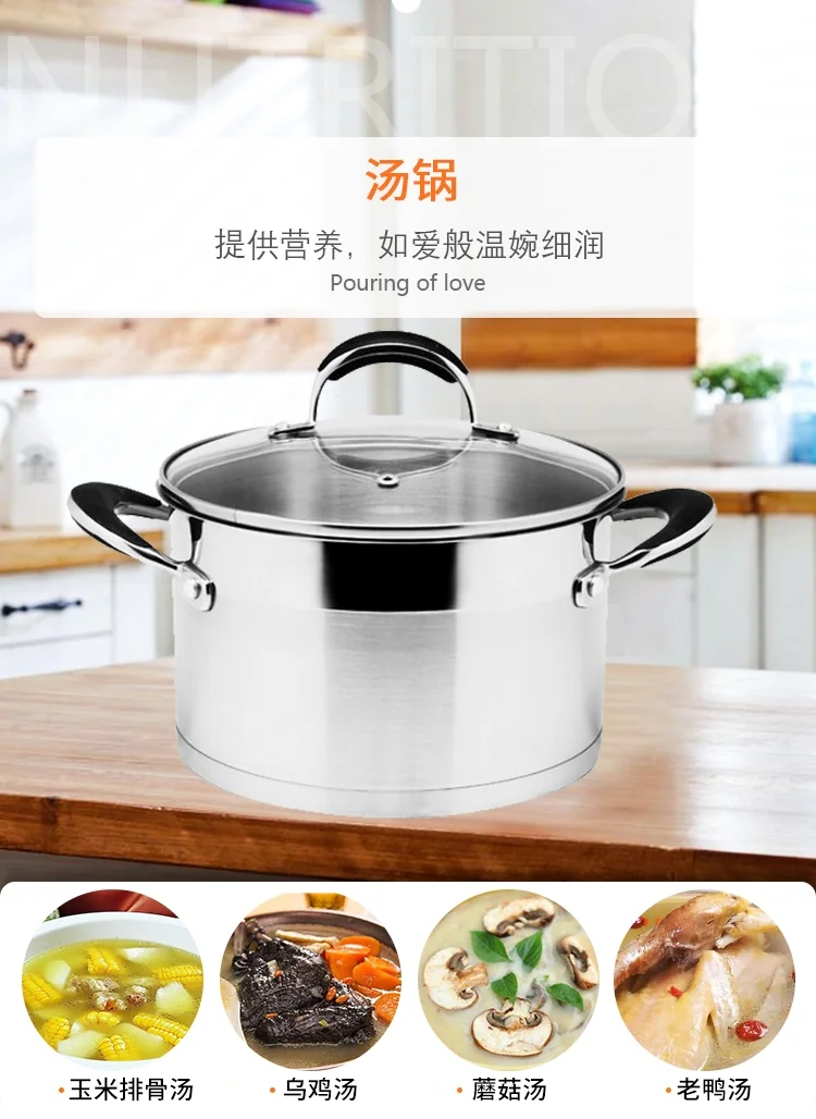 Prime Cook Stainless steel cookware 8 piece set, With glass lid, Suitable for magnetic furnace and gas detail image 5