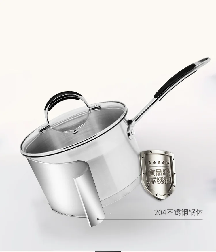 Prime Cook Stainless steel saucepan, Milk pan, Soup pot ,With glass lid, 2.6 QT 18cm detail image 4