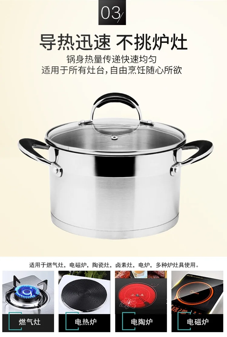 Prime Cook Stainless steel soup pot, With glass lid, 3.0QT 20cm detail image 6