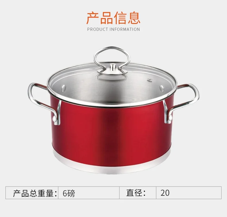 Prime Cook Non-stick Stainless Steel Soup Pot With Lid, Without PFOA ,Without Picking Stove 3Qt detail image 8