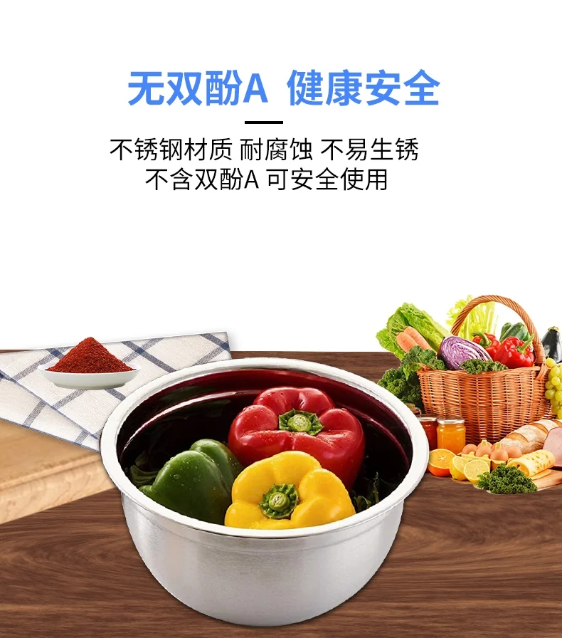 Prime Cook 不锈钢搅拌碗  多功能家用盆 圆形带盖 三件套 详情图 11