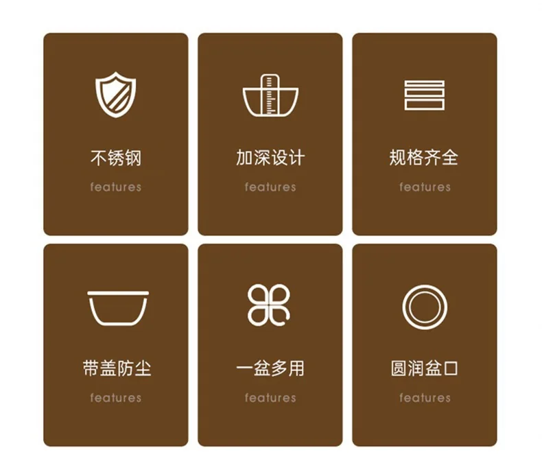 Prime Cook 不锈钢搅拌碗  多功能家用盆 圆形带盖 三件套 详情图 2