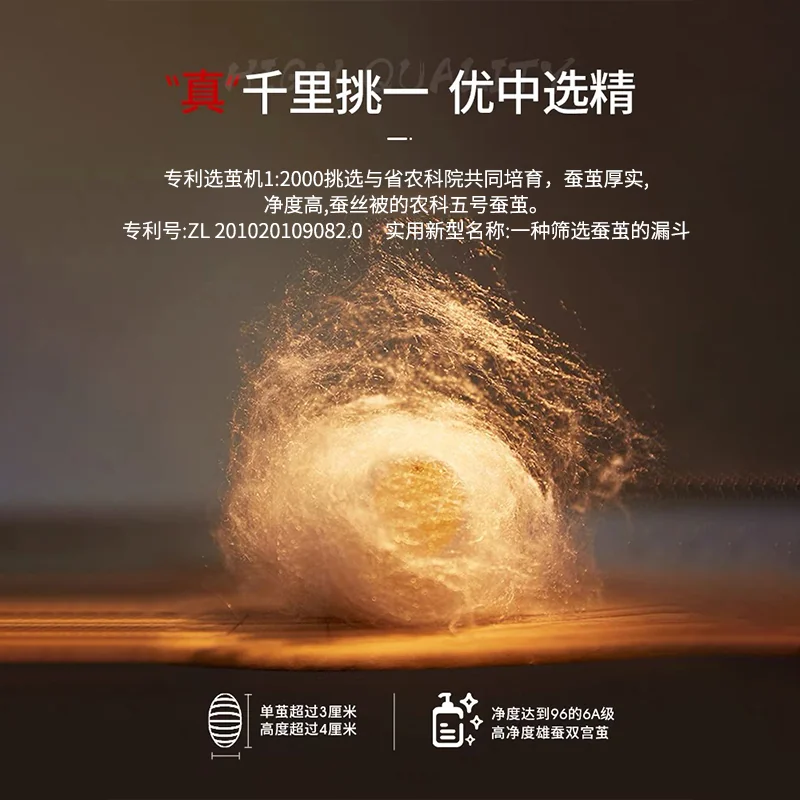 【中国直邮，时效8-20天】钱皇 100%双宫茧桑蚕长丝被 星河璀璨系列 优中选精 220*240cm 1500g 详情图 2