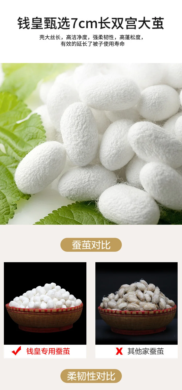 【中国直邮，时效8-20天】钱皇 100%双宫茧桑蚕长丝被 星河璀璨系列 优中选精 220*240cm 1500g 详情图 7